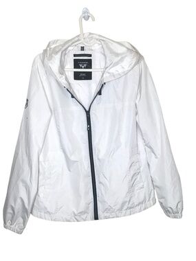 NOIZE White Lightweight Hooded Windbreaker Jacket Size L/G